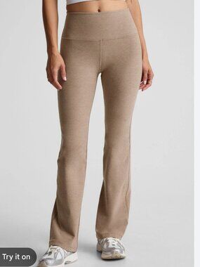 Beyond Yoga Size XL Taupe Wide Leg Leggings